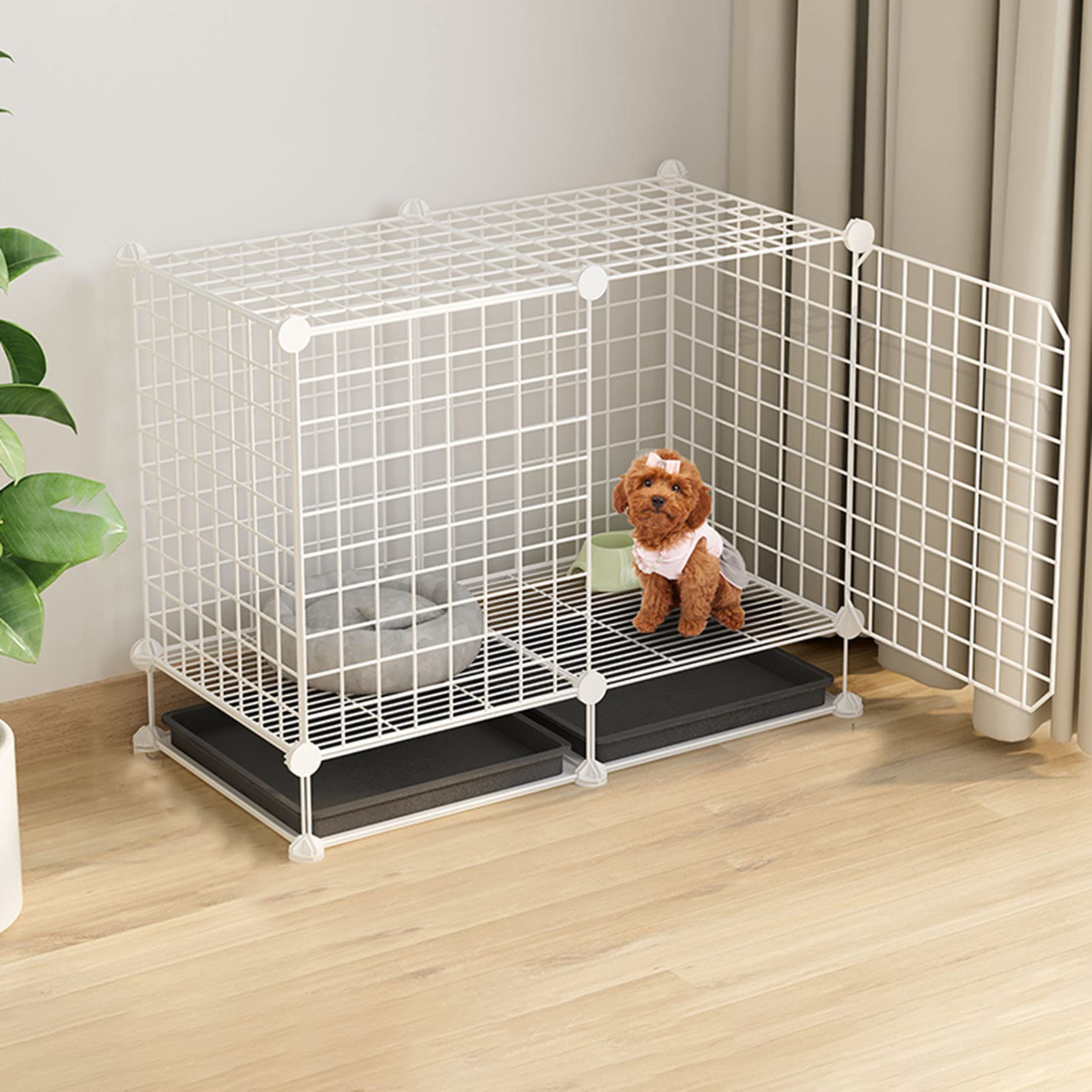 Playpen for Dogs, Houses for Dogs, Cages and Kennels Playpen for Dogs with Resistant Base Folding Puppy Playpen for Pets Playpen for Dogs, Cats and Puppies (Cabbage
