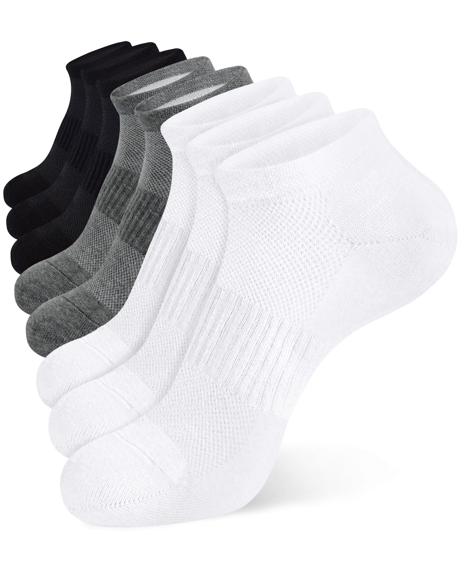 Jane Stone Men's Ankle Socks Cotton Non Slip No Show Socks Size 9-12/13-15