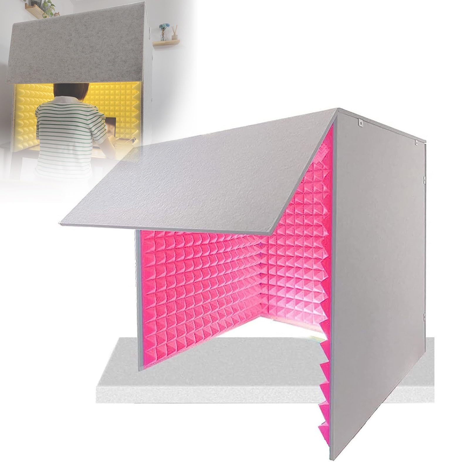 Studio di Registrazione vocale Portatile da 79 x 79 cm - Box per Microfono insonorizzato, Cabina Acustica da Tavolo, Adatto per uffici Domestici e studi di Registrazione, Riduce Il Rumore, i