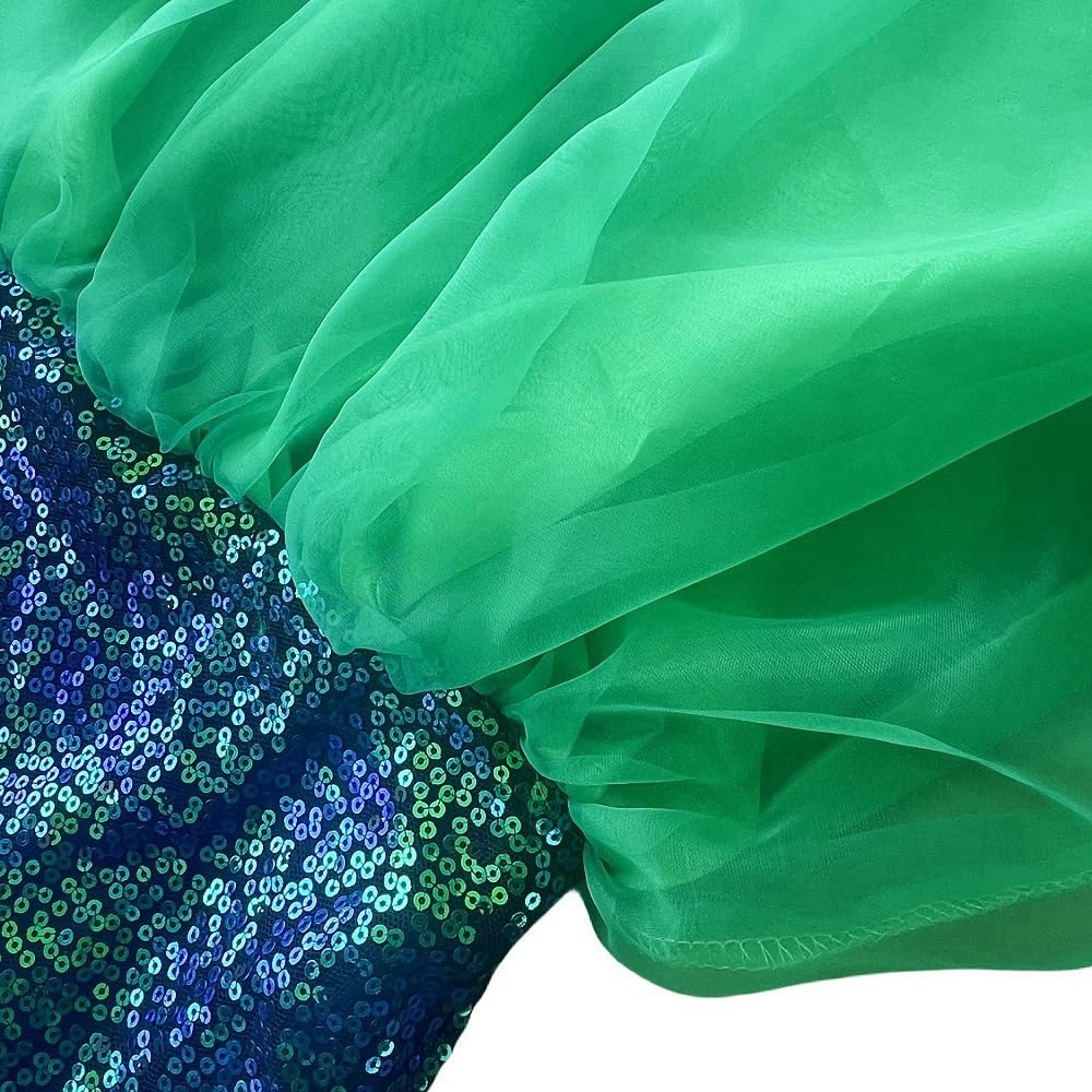 Abito da donna a coda di sirena con paillettes, maxi gonna per Halloween, cosplay, feste