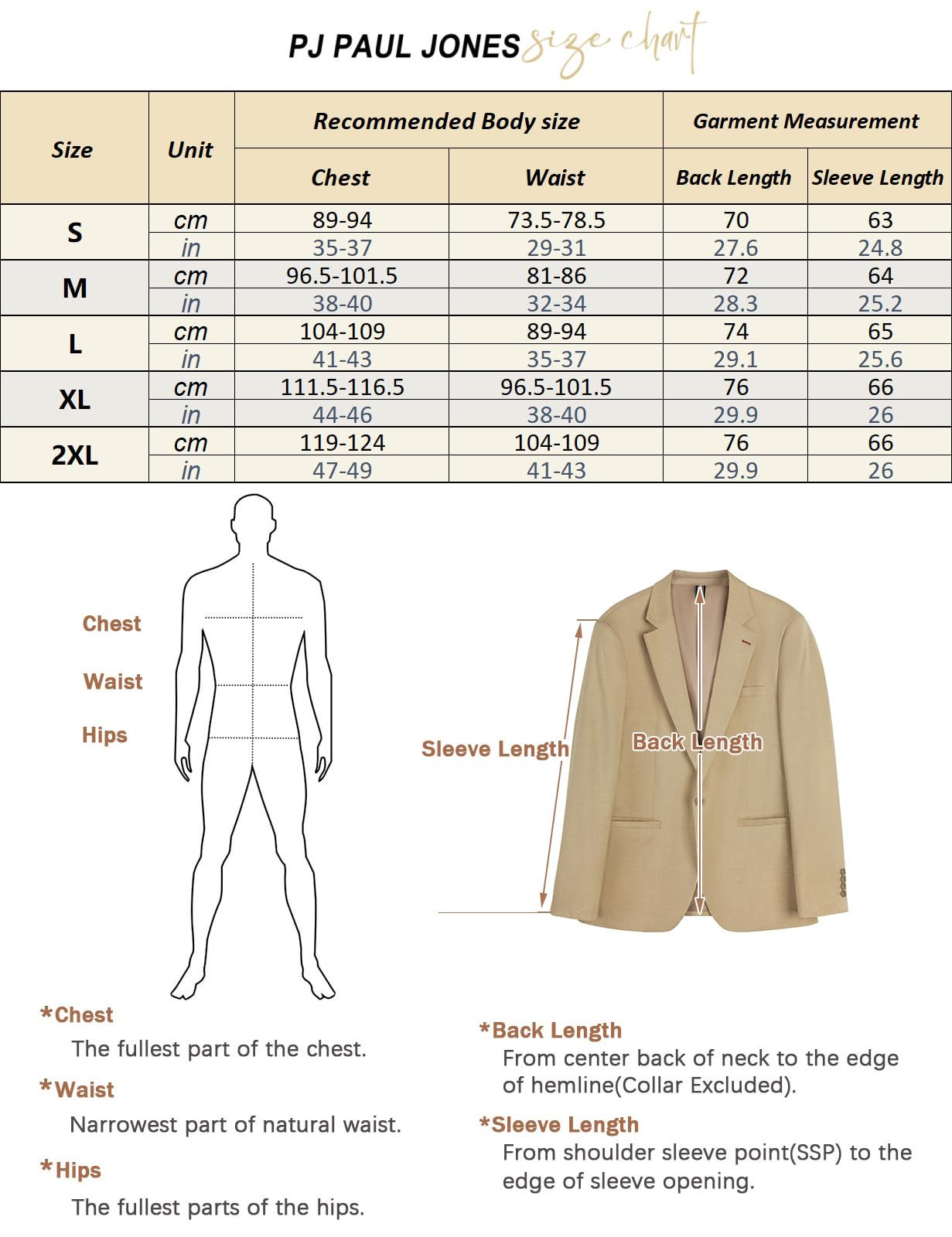 PJ PAUL JONES Blazers - Chaqueta deportiva informal con un botón para hombre