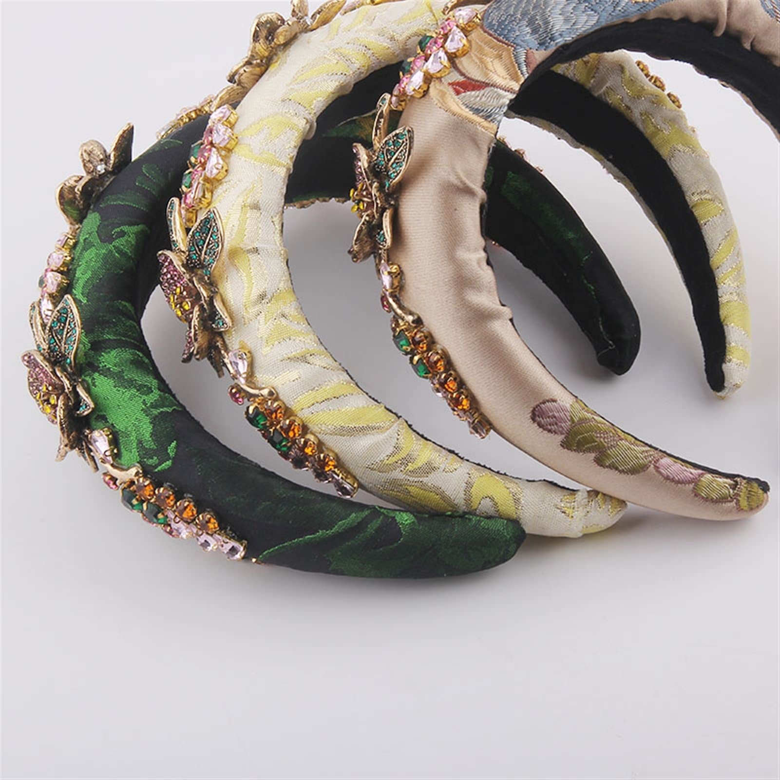 Fashion Baroque Inlaid Color Rhinestone Flower Spugna Fascia Ladies Prom personalità Temperament Temperamento Viaggio Hair Hoops Donna Cerchietti (Metal Color : 3)