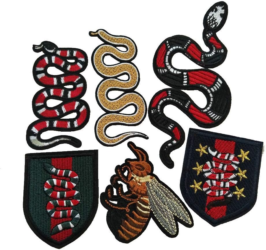 Snake Flower Embroidered Applique Patch Vintage Animal Patch T-Shirt Jeans Decoration Patch DIY Garment Accessories