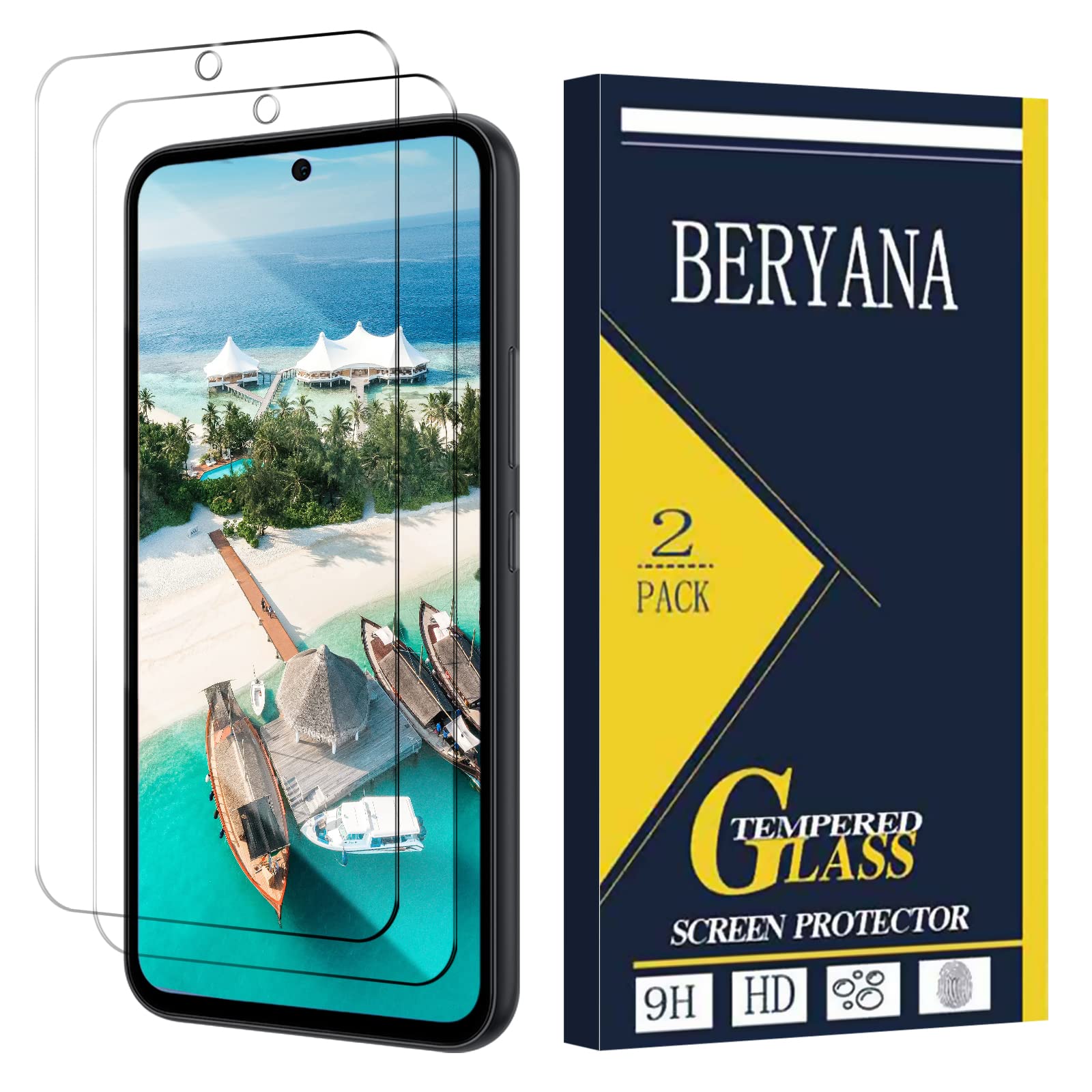 Beryana (2 Pack) Designed for Samsung Galaxy S20 FE, S20 FE 5G Screen Protector Tempered Glass, Anti Scratch, Bubble Free, Case Friendly