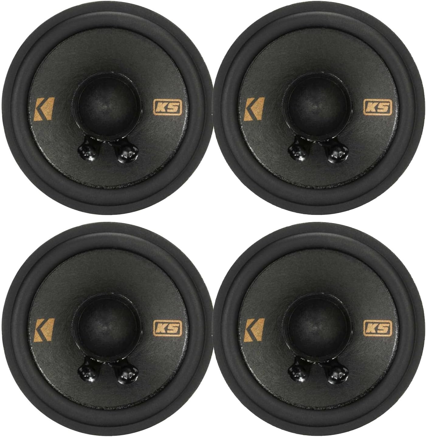 KICKER 2.75″ 100 Watt Peak Power 4-Ohm 2-Way Thin-Mount Car Audio Speakers (Qty 4)