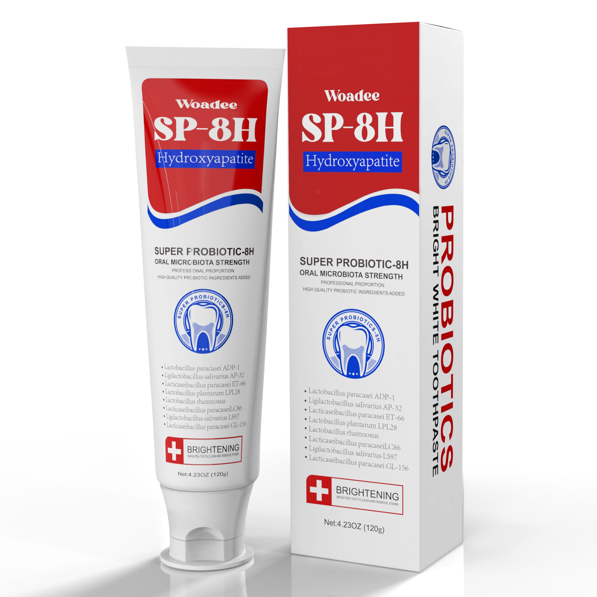 SP-8 Hydroxyapatite Probiotic Whitening Toothpaste 8 Probiotics Plus Hydroxyapatite Formula for Teeth Whitening Strengthening and Enamel Protection Mint