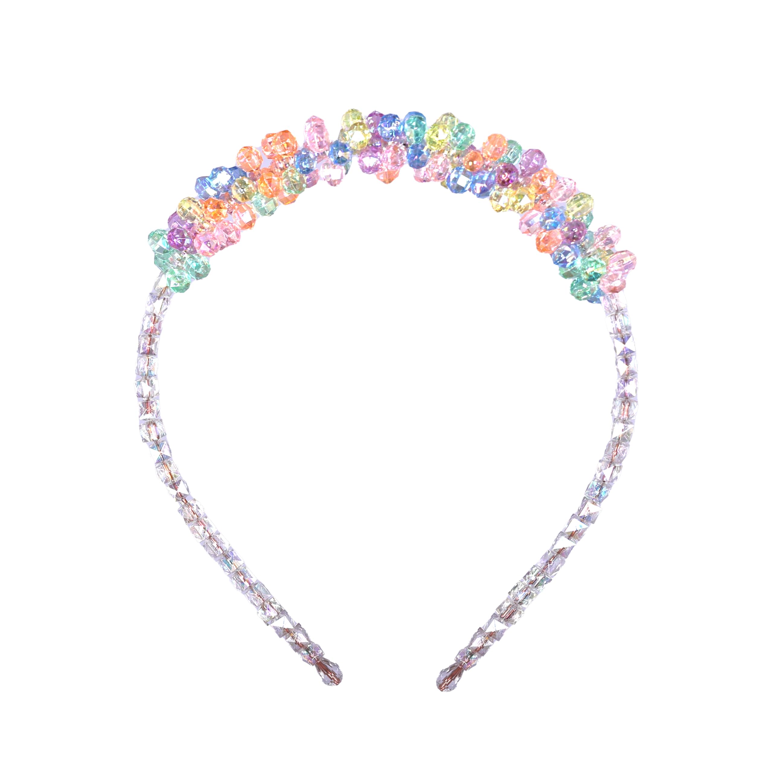 1 Pcs Multicolored Stones Flower Crystal Tiara And Pearls Fancy Hair Bands Stylish Headwear Handmade Hair Bands For Women Girls Children Kids And Teenagers-image-41
