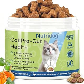 Cat Probiotic for Digestive & Gut Health - 150 Dual Texture Crunchy & Creamy Bites - Relief for Constipation, Diarrhea & Sensitive Stomach with Prebiotics & Taurine for Kittens & Seniors