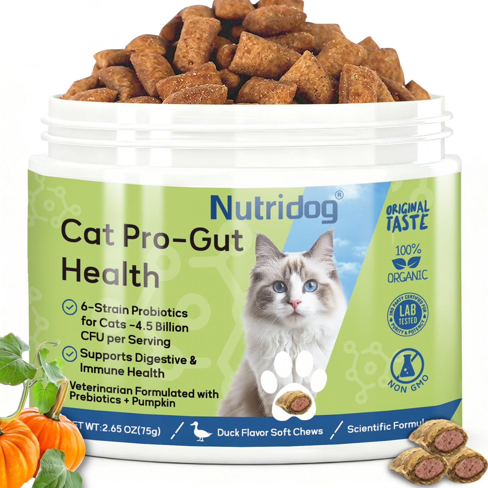 Nutridog Cat Probiotic Crunchy & Creamy Bites