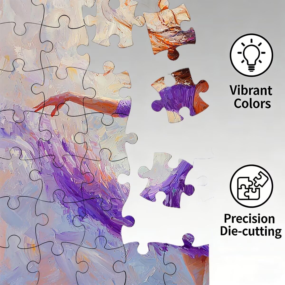 Puzzle 1500 elementów dla dorosłych, 1500 sztuk abstrakcyjnych puzzli, baletowe puzzle dla dorosłych z wykwintnym pudełkiem do pakowania, gry edukacyjne, duże drewniane puzzle, prezent dla kobiet