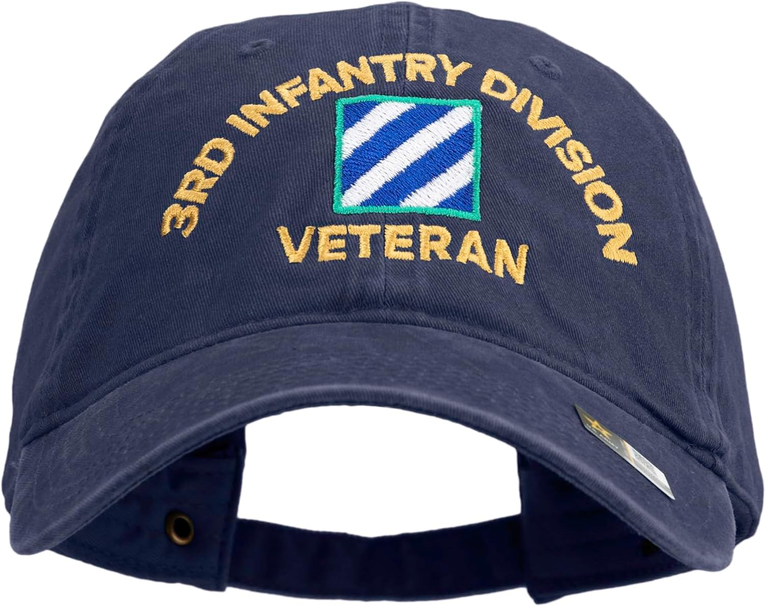 U.S. Army 3rd Infantry Division Embroidered Washed Solid Pigment Dyed Cotton Twill Brass Buckle Cap