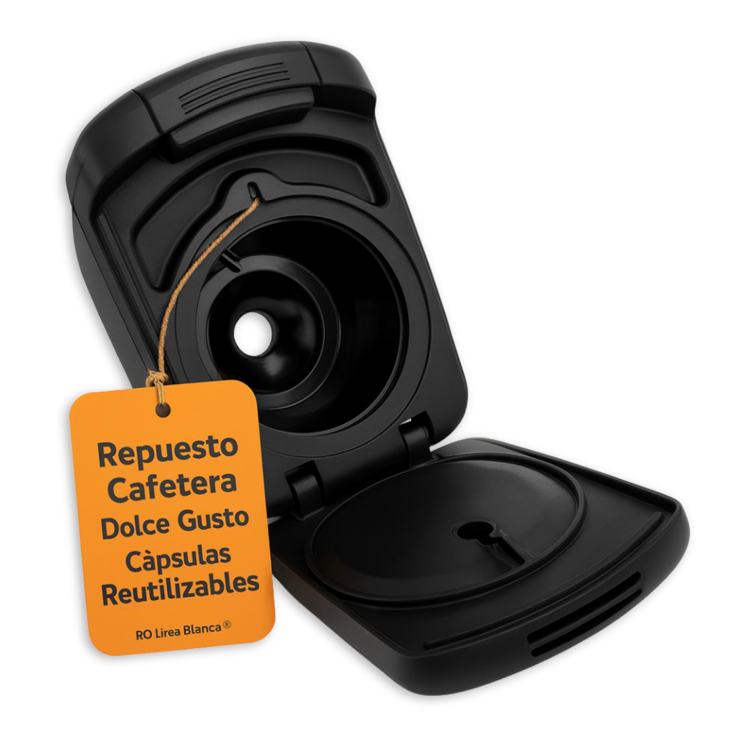 RO Linea Blanca ® Porta Capsulas Compatible Krups Dolce Gusto Lumio MS-624360 Repuesto Original Soporte Cafe KP130 KP310 Compatible DeLonghi EDG325 EDG355 Plastico Negro Alta Temperatura