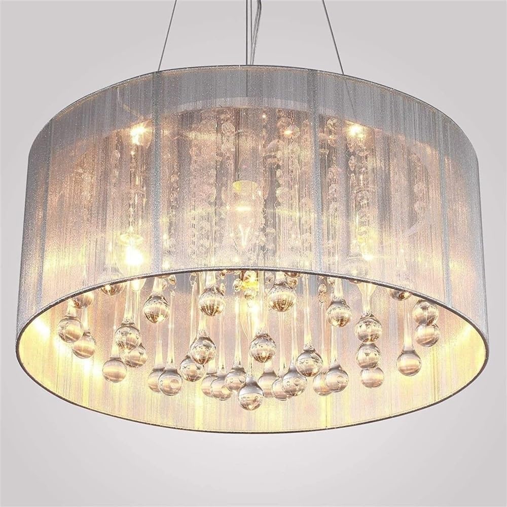 Lustre de Restaurant Suspendu Cristal Goutte de Pluie Luminaire Plafond Moderne