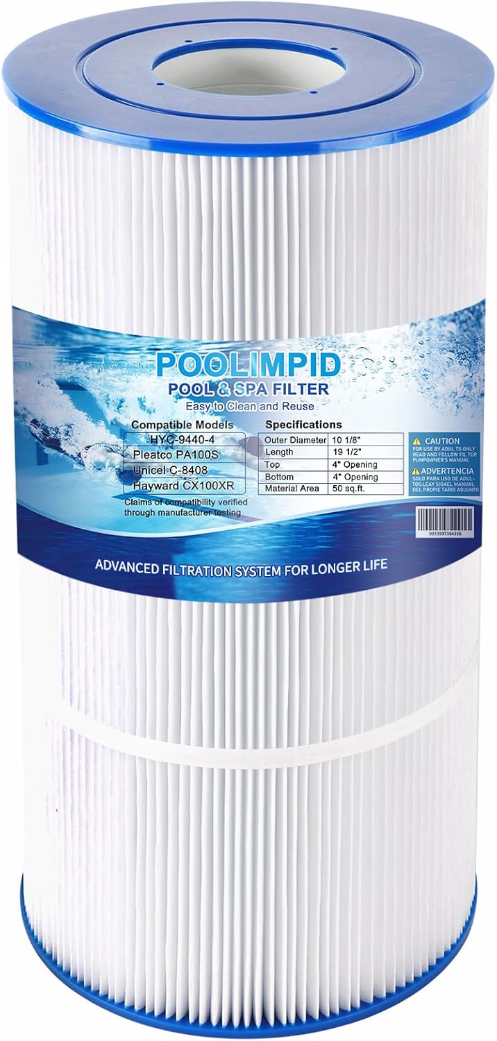 C100S Pool Filter Compatible with C100S, Hayward SwimClear C100S, CX100XRE, PA100S, Unicel C-9440, 100 sq.ft, Cartridge Pool Filter 1 Pack