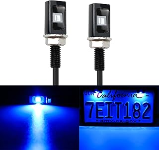 LivTee Super Bright License Plate Light, 12V License Tag Screw Bolt Accessories, Waterproof Black Aluminium Light Holder, ...