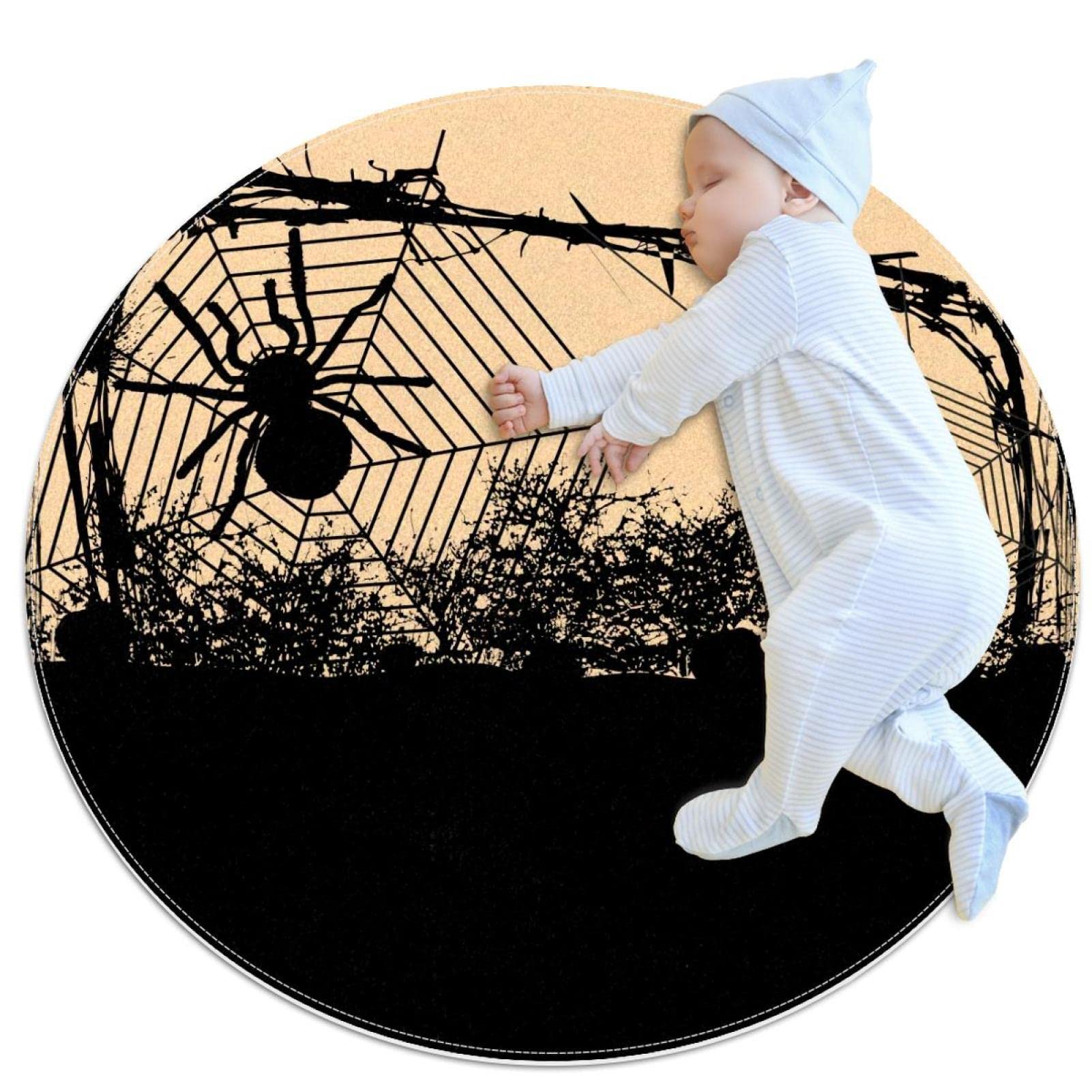 Araignée de vacances d'halloween tapis de jeu pour enfants tapis rond animaux 80cm