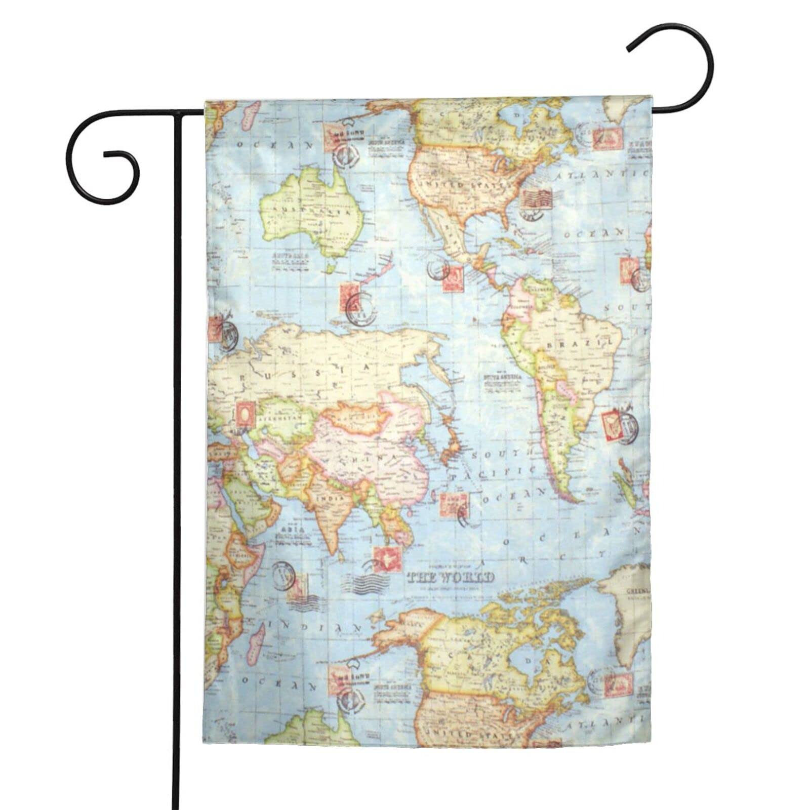Amazon.co.jp: 世界地図 季節の庭の旗 小さな庭の旗 休日 屋外装飾
