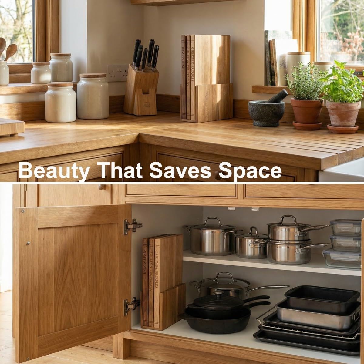 Large Wood Cutting Boards Set of 3, Heavy Duty wooden Chopping Board with Stand, Book Style Juice Groove Boards, Acacia Wood for Vegetables, Sapele for Meat, Rubberwood for Cheese