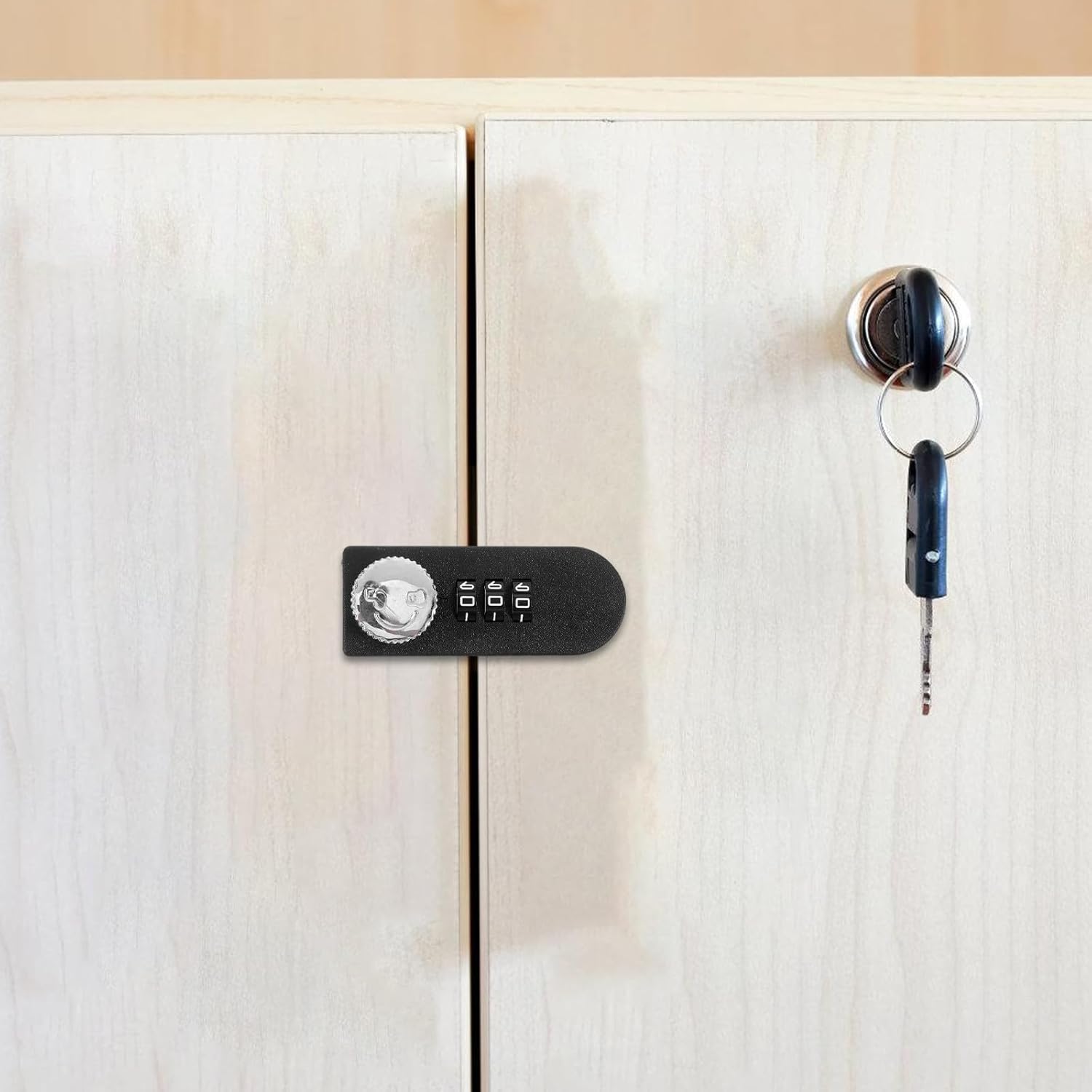 2pcs Keyless Combination Password Drawer Lock with 3-Password Dial for Office Desk Cabinets, Household Furniture Hardware Security