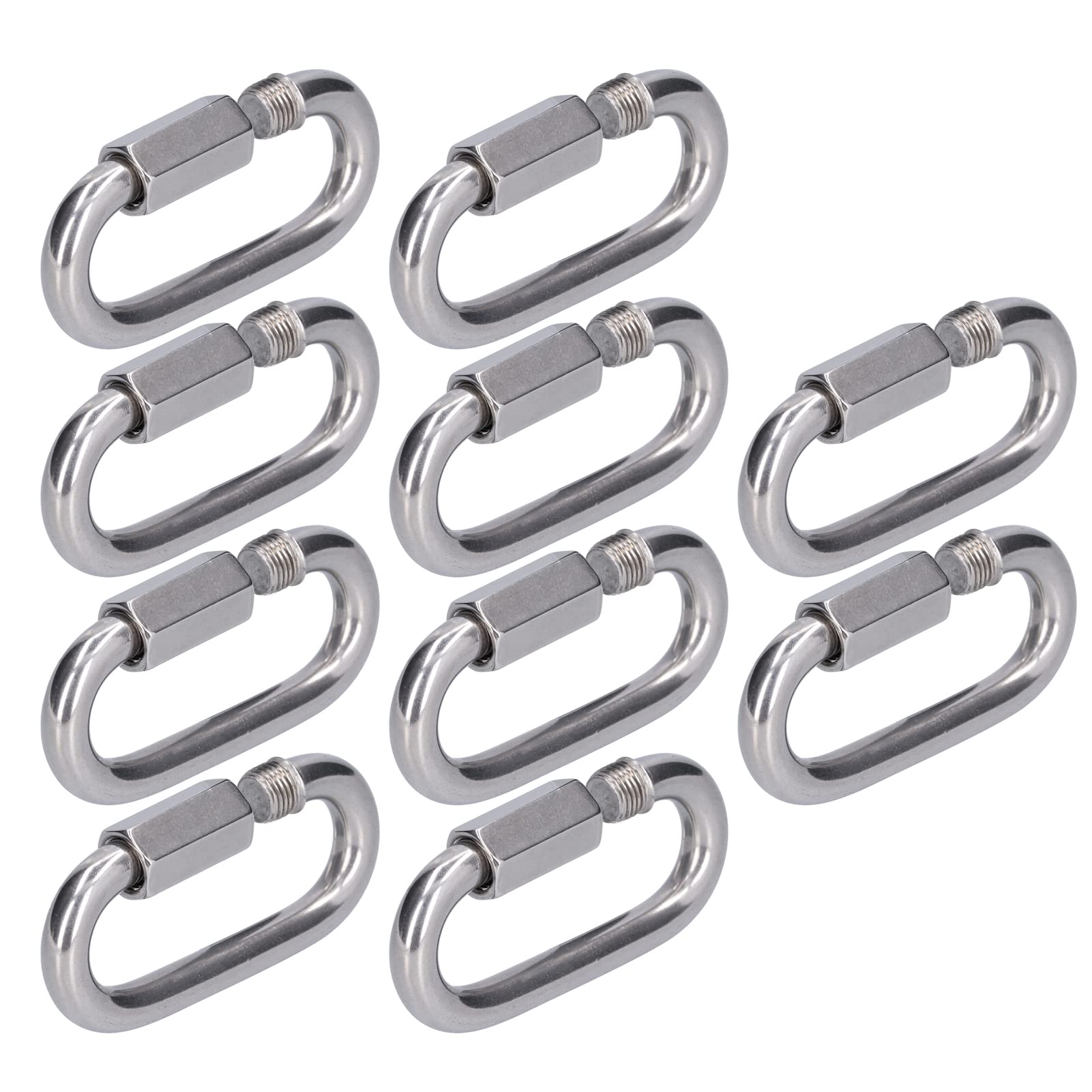 Maillons Rapides en Acier Inoxydable M4, 10 Pièces Connecteur à Vis