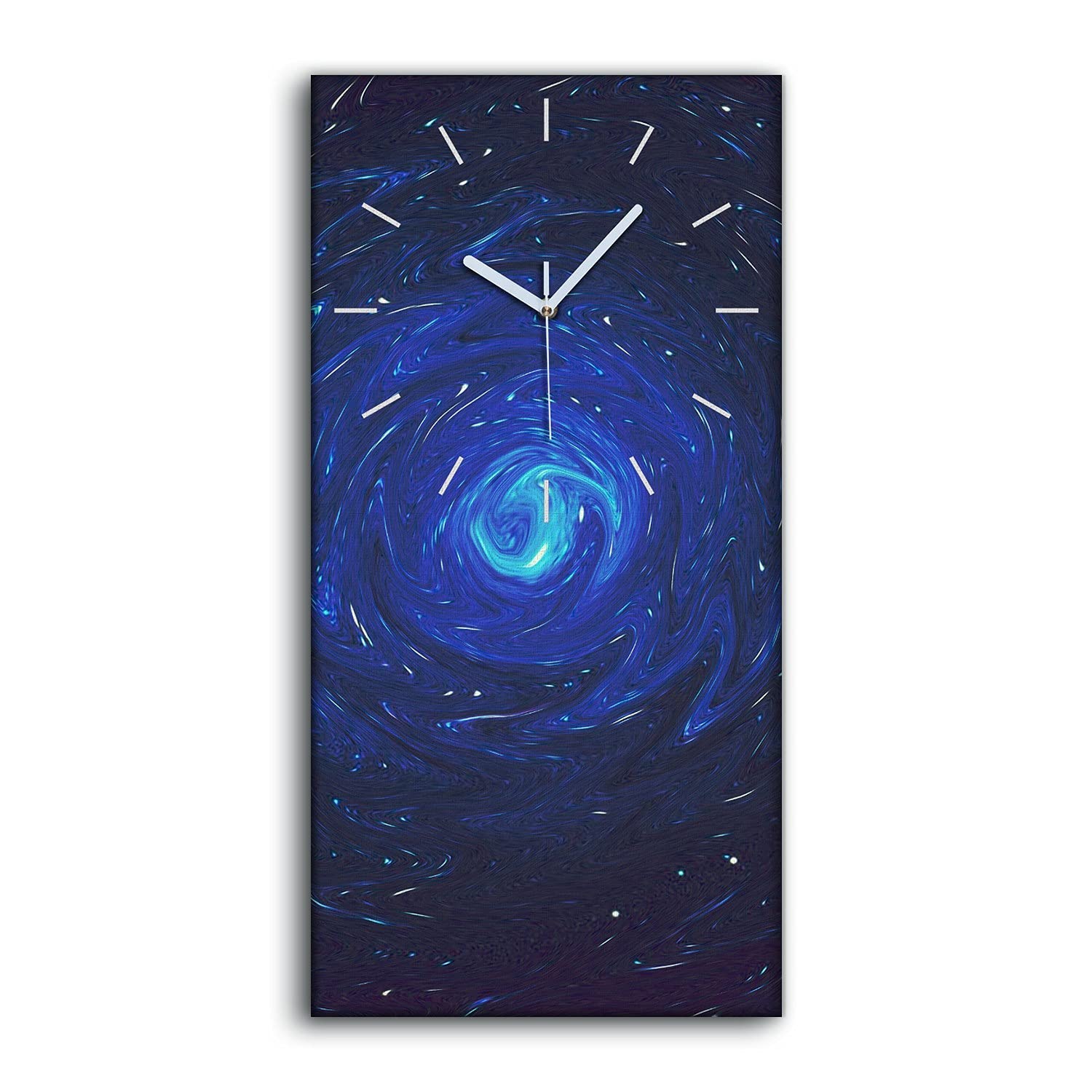Horloge sur toile 30x60cm galaxie aquarelle abstraite art mural