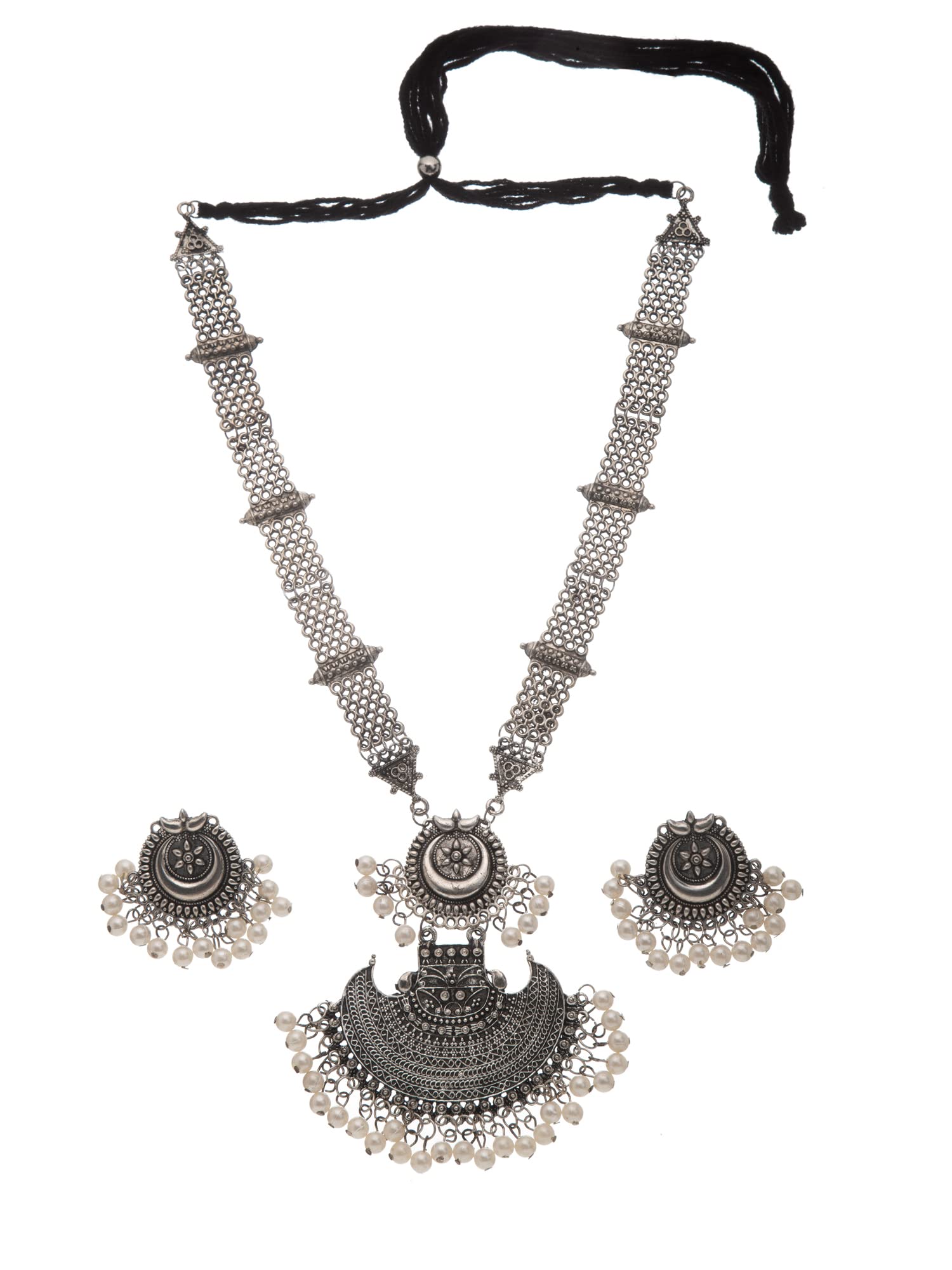 Shining Diva Fashion Latest Stylish Traditional Oxidised Silver Necklace Jewellery Set for Women (13145s) (B0B15J9FN3) Amazon Price History, Amazon Price Tracker