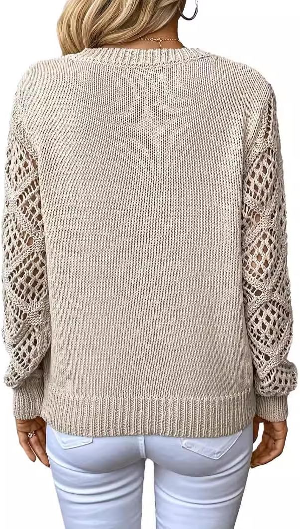 ZAFUL Women's Cropped Sweater V-Neck Long Sleeve Crop Sweater Pullover Jumper Knit Top - Image 3