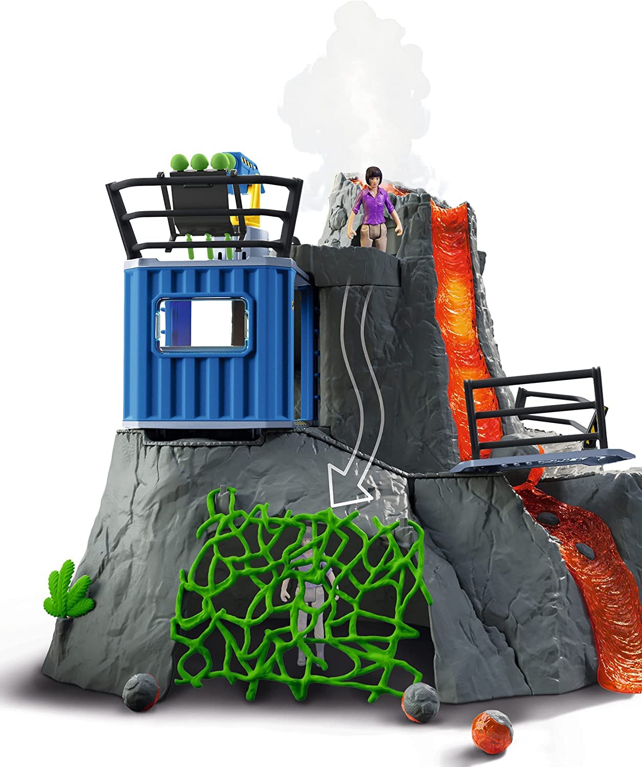 Schleich 42564 Playset - Gran expedición al volcán (Dinosaurs) | Juego a partir de 5 años | Set con figuras, muchas funciones y numerosos accesorios
