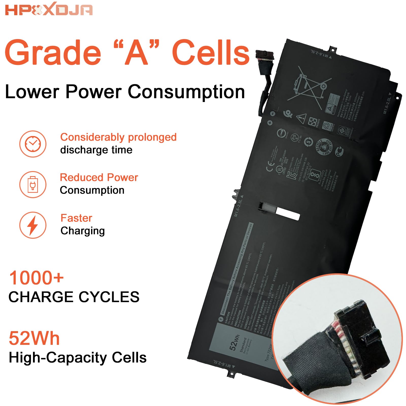 Amazon.com: HPXXDJA 722KK Laptop Battery Replacement for Dell XPS