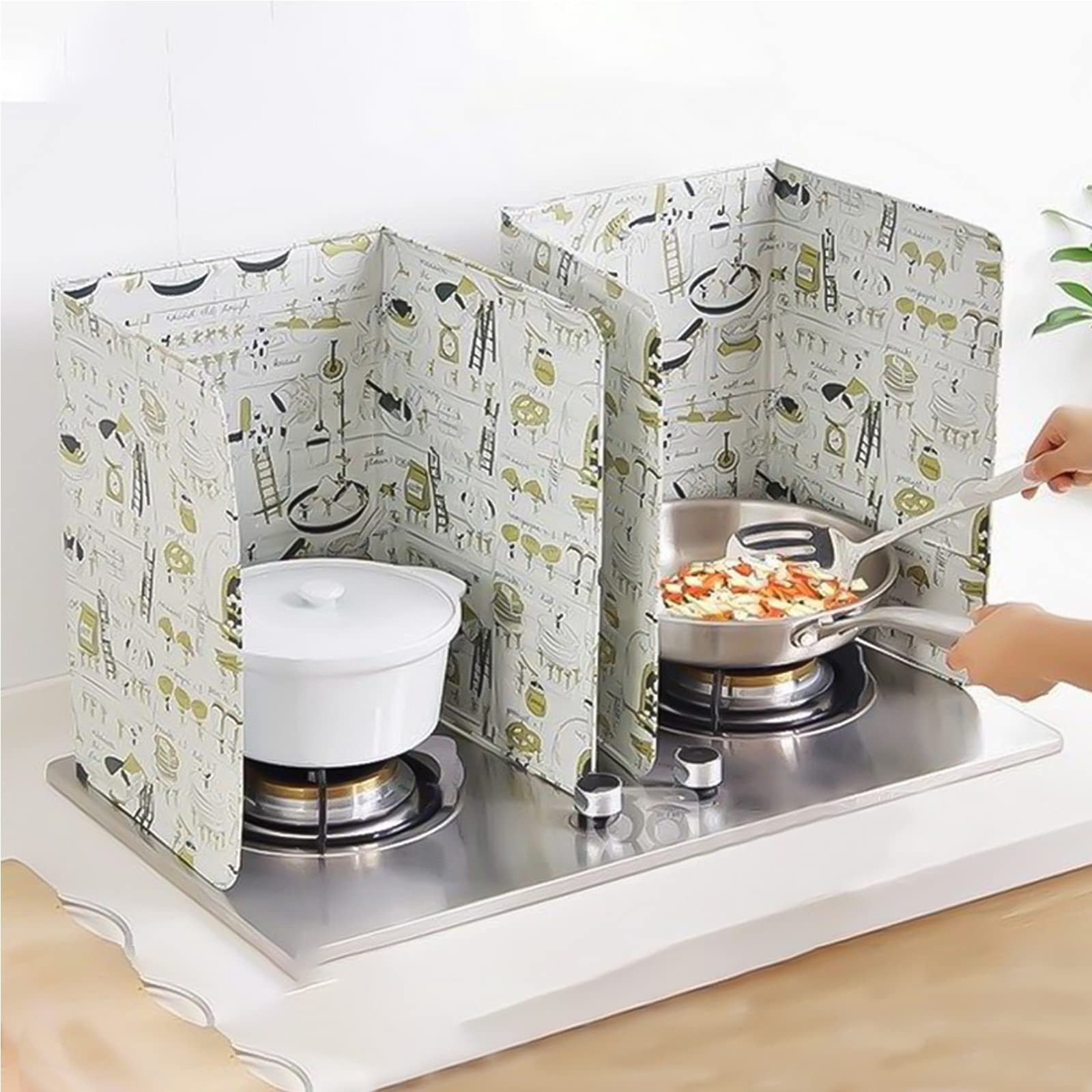 Plaque Anti-Éclaboussures Babikeen - 4 Côtés, Pliable, Protection Cuisine Et Lavage