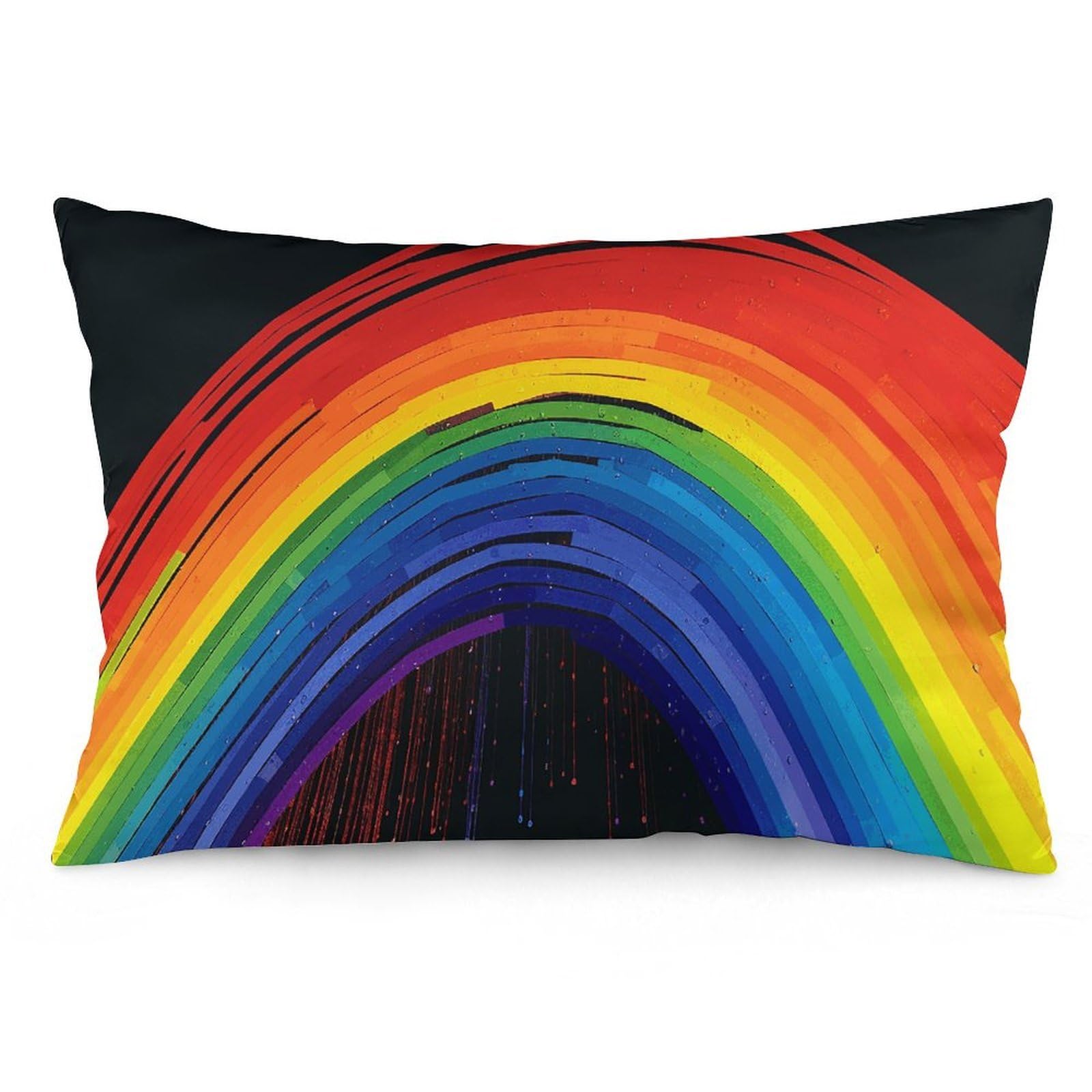 2 Pack Pillow Cases for Hair and Skin, Soft Breathable Pillow Case Covers with Hidden Zipper, Rainbow Pillowcase 16 "x24 Pillow Covers for Sleeping Gift