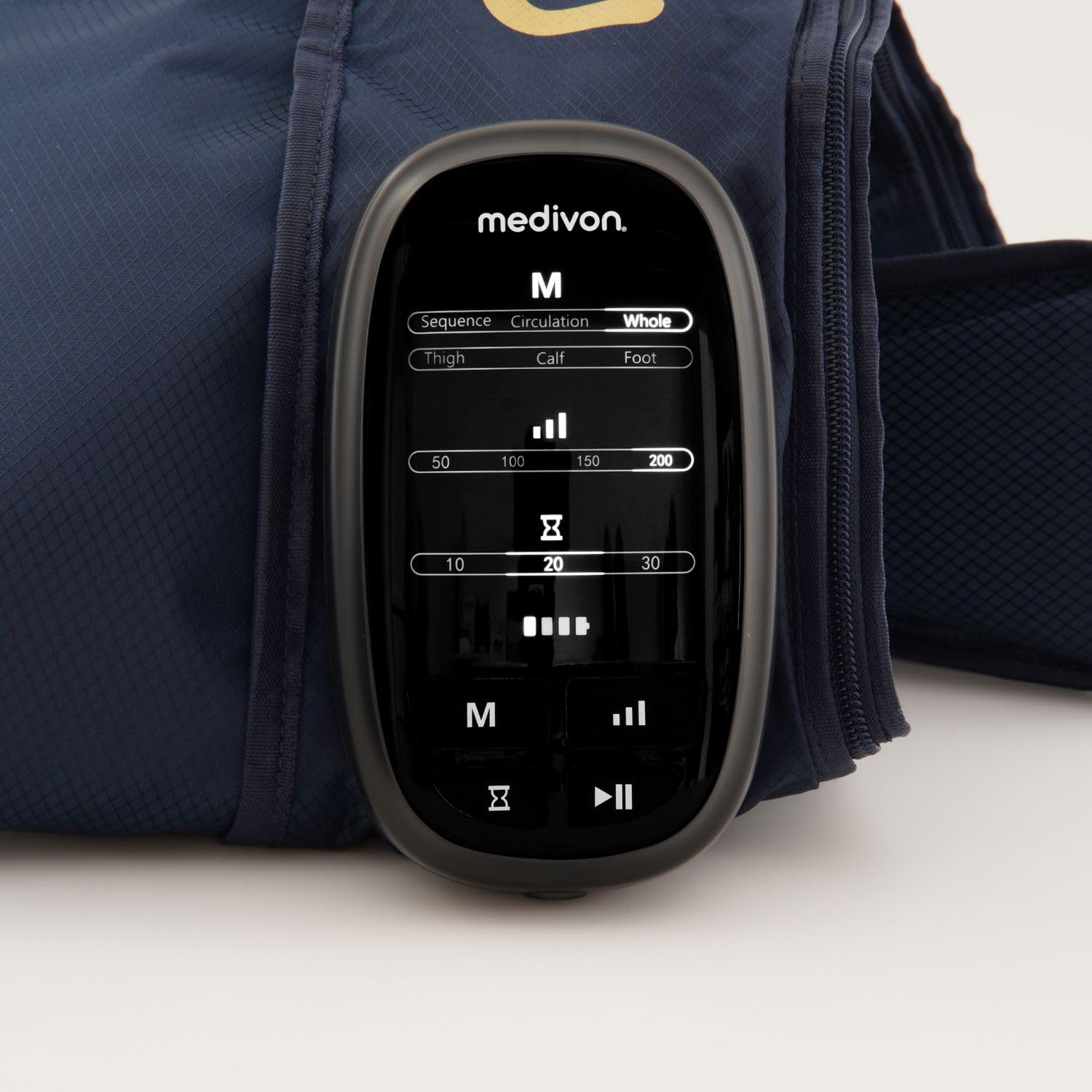 Medivon Aeria – Druck Lymphmassagegerät, Beinmassagegerät, Recovery Boots mit Luftmassage, Beinmassagegerät, Leg Massager für Waden Füße & Oberschenkel, Lymphdrainage Gerät Beine