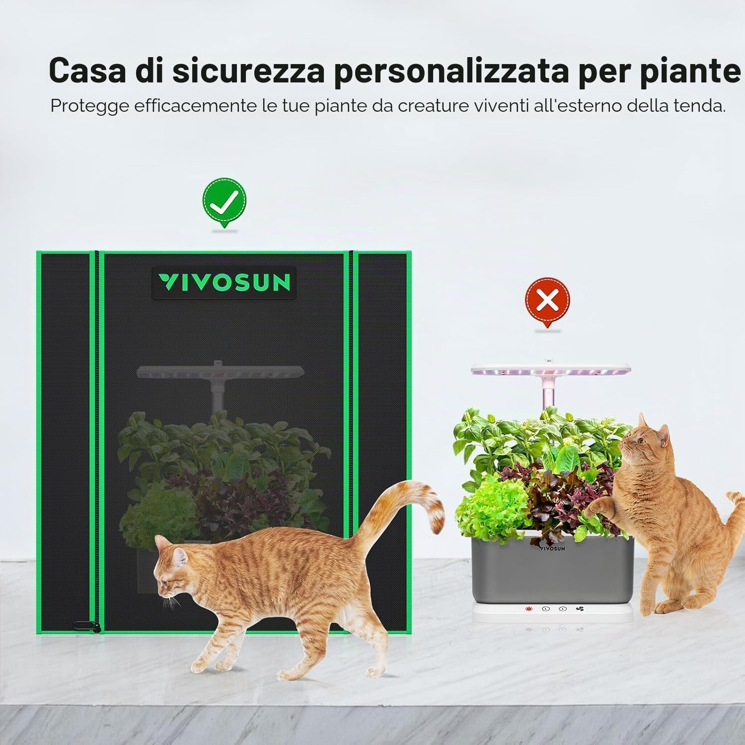 VIVOSUN Piccola Tenda daColtivazione per Aerogarden,Sistema di Coltivazione Idroponica, 50x36x54cm, Altamente Riflettente, in mylar, con finestra di Ventilazione