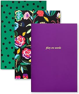 Kate Spade New York Juego de 3 cuadernos de tapa suave, con forro de 80 páginas por libro, diseño floral de otoño