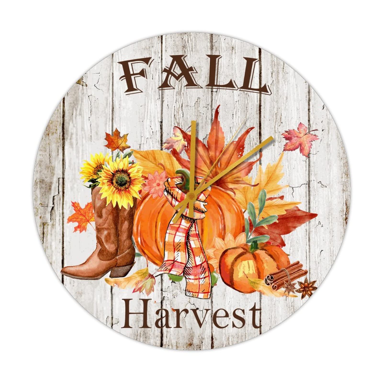 Horloge murale en bois citrouilles pour une déco de cuisine chaleureuse
