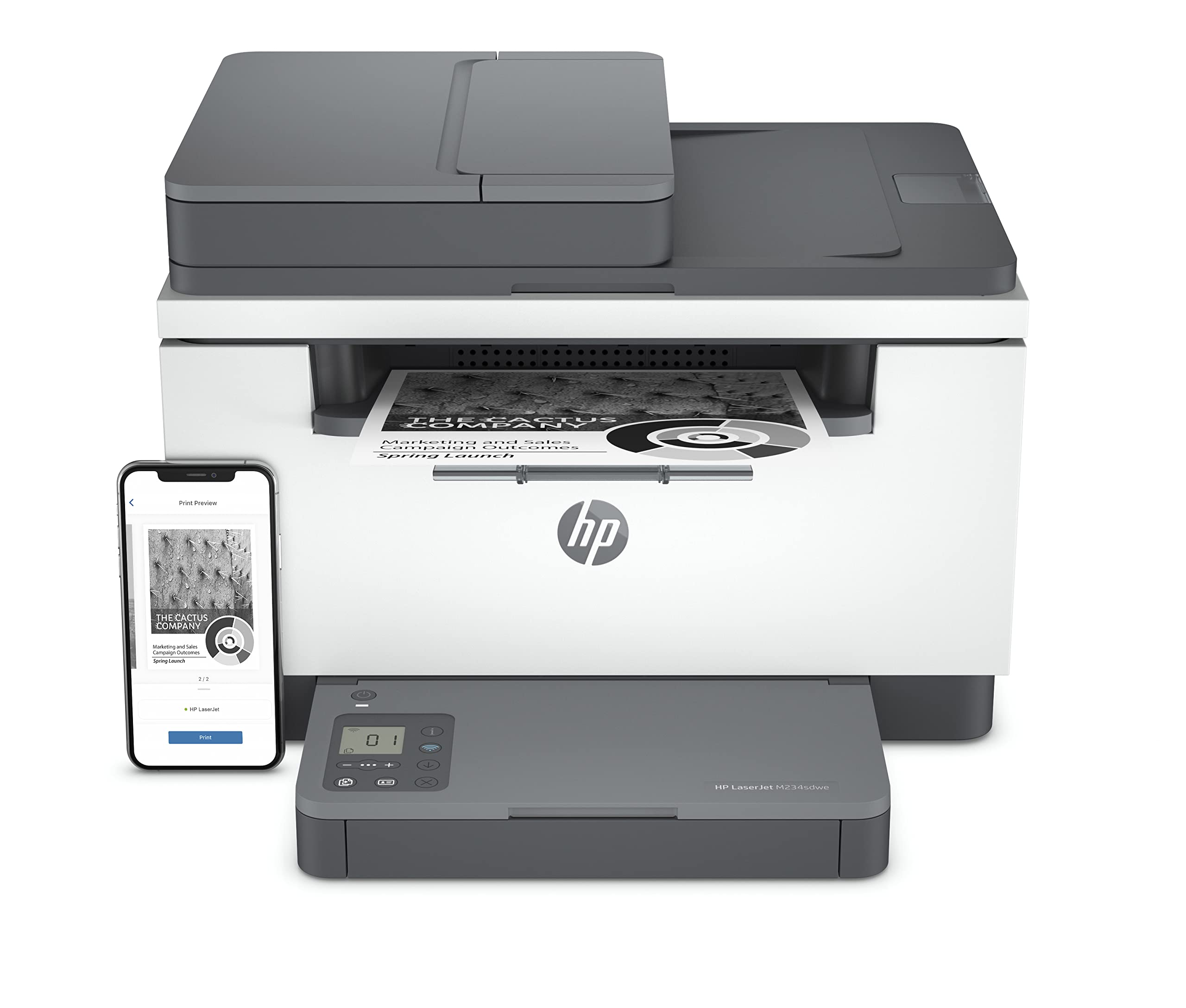 HP LaserJet MFP M234sdwe Multifunktionslaserdrucker, 6 Monate gratis drucken Instant Ink inklusive, Drucker, Scanner, Kopierer, Vorlageneinzug, WLAN, LAN, Duplex, Airprint