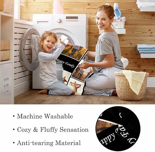 Miniatura 5 de CASECOCO Manta de Navidad personalizada con foto conmemorativa, manta de regalo para la mejor familia, manta de forro polar, regalo para niños,