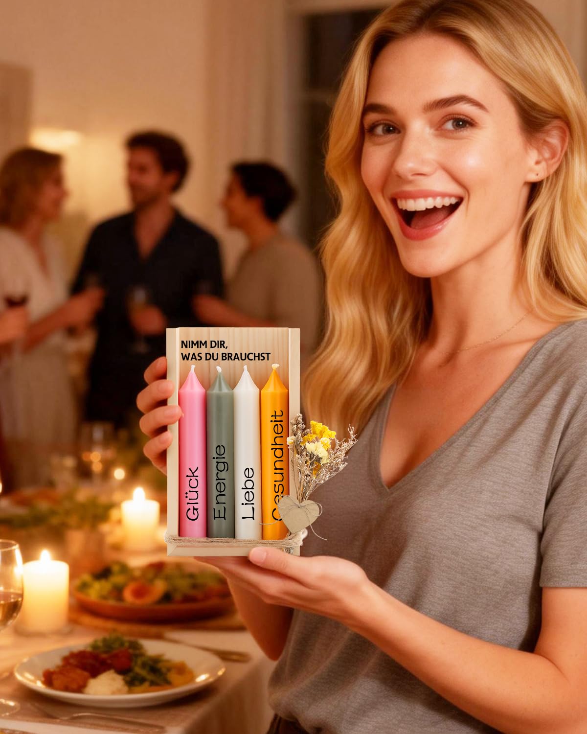 Geschenke für Frauen, Kerzen Geschenkset Freundin, Geburtstagsgeschenk für Frauen Beste Freundin Mama Schwester, Kleines Geschenk für Kollegin Oma zum Ruhestand Geburtstag Weihnachten
