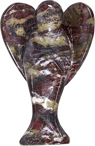 Miniatura 11 de mookaitedecor Estatua de ángel guardián de cristal de cuarzo rosa de 3 pulgadas, estatua de ángel tallada a mano con alas de corazón