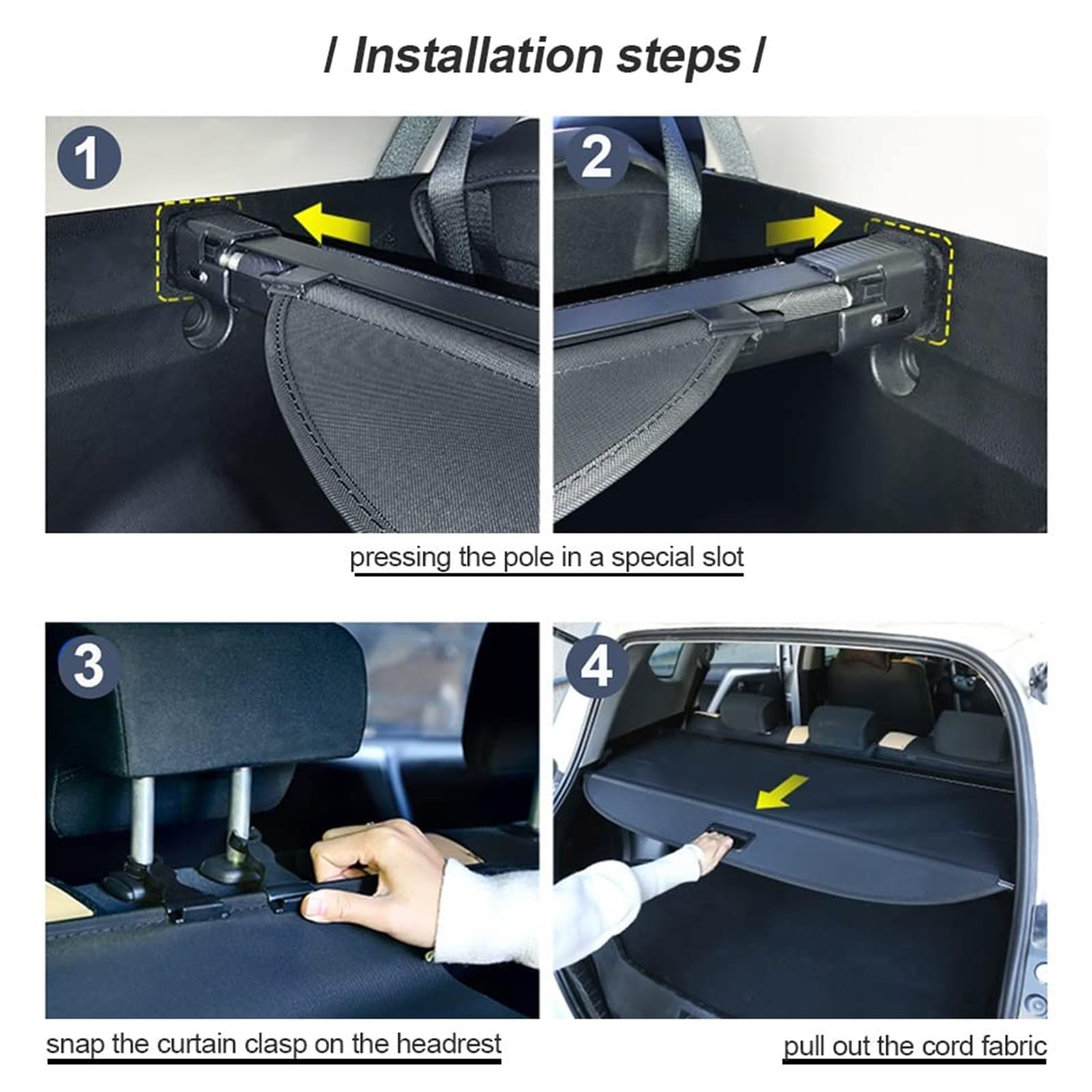Cubierta retráctil for Estante de Paquetes de Maletero, for Jeep, Grand Cherokee 2020 2019 2018 2017 2016 06-15 WK Wk2 Wj, Cortina espaciadora de bastidores Traseros Soporte para Maletero