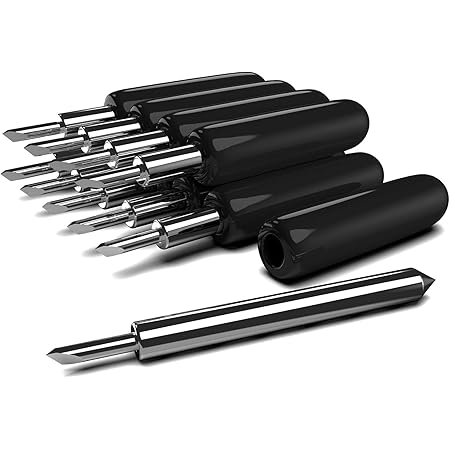 Vokowin 12 stuks vervangende snijmessen compatibel voor Cricut, drie verschillende graden 6 stuks 45 ° standaard messen/3 stuks 30 ° fijne puntmessen/3 stuks 60 ° diep gesneden mes (K274-12