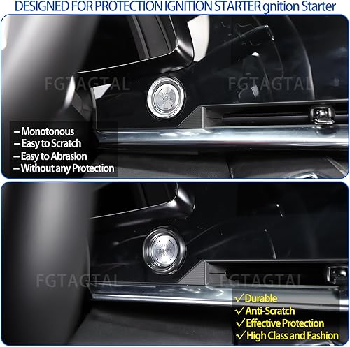 Miniatura 8 de Cubierta del botón de arranque de parada del motor para Chevrolet Corvette C8 Stingray 2020-2024, accesorios de anillo de arranque de encendido ABS