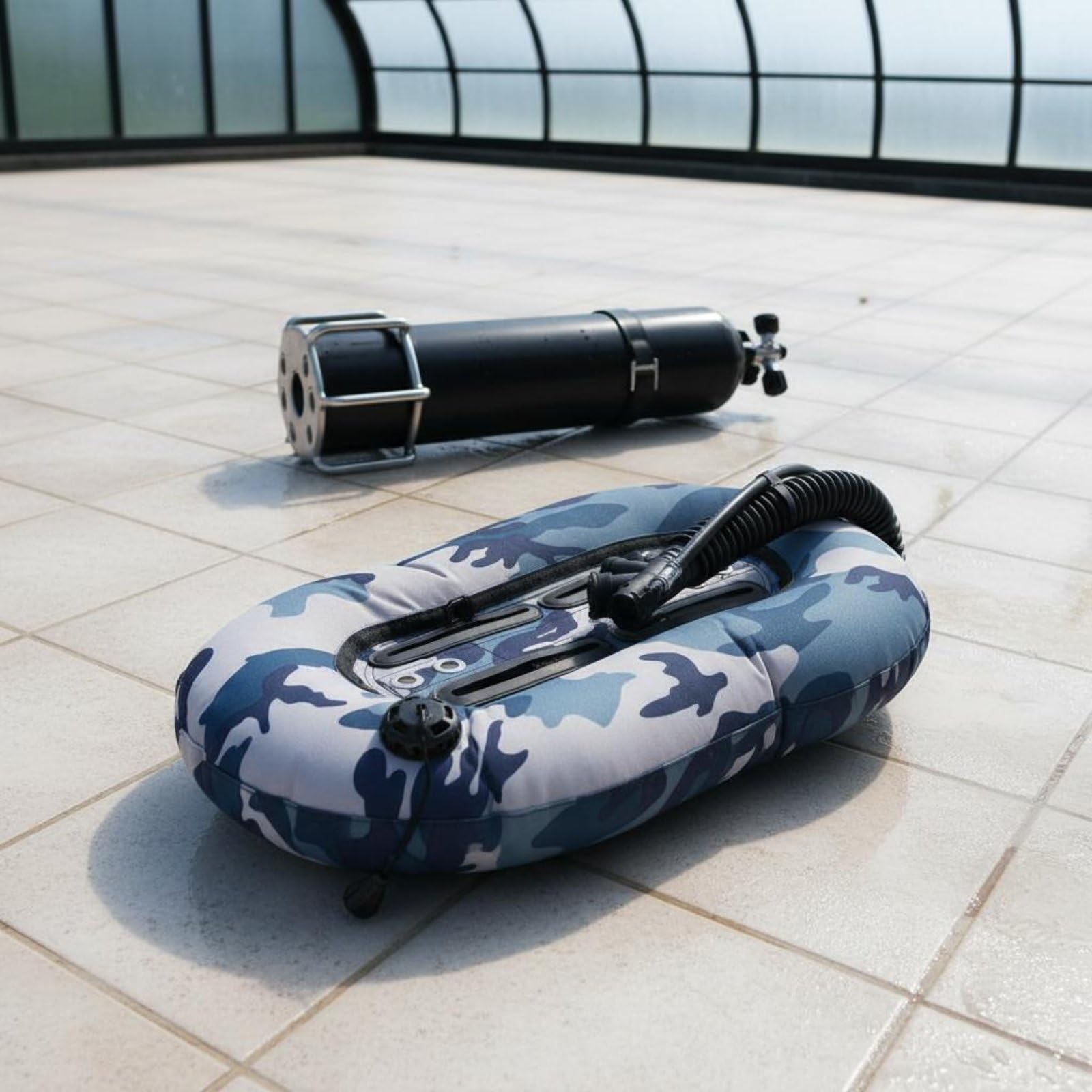 Aile de Plongée Nylon Compensateur de Flottabilité Donut Wing Gilet Stabilisateur Cellule d'air Gonflage Rapide 25lbs et 30lbs Air Fluide Adaptée , Blanc