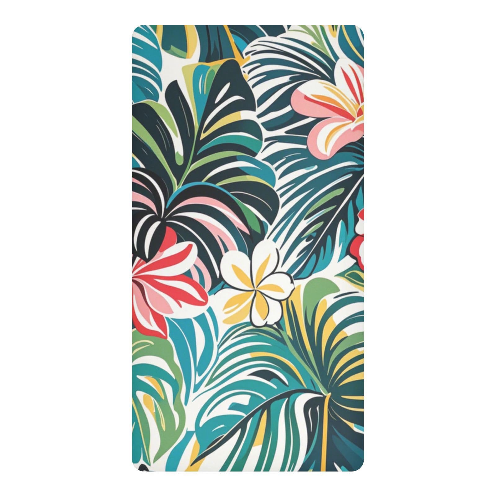 Drap de lit imperméable pour berceau fleurs hawaïennes garçon 132x71 cm