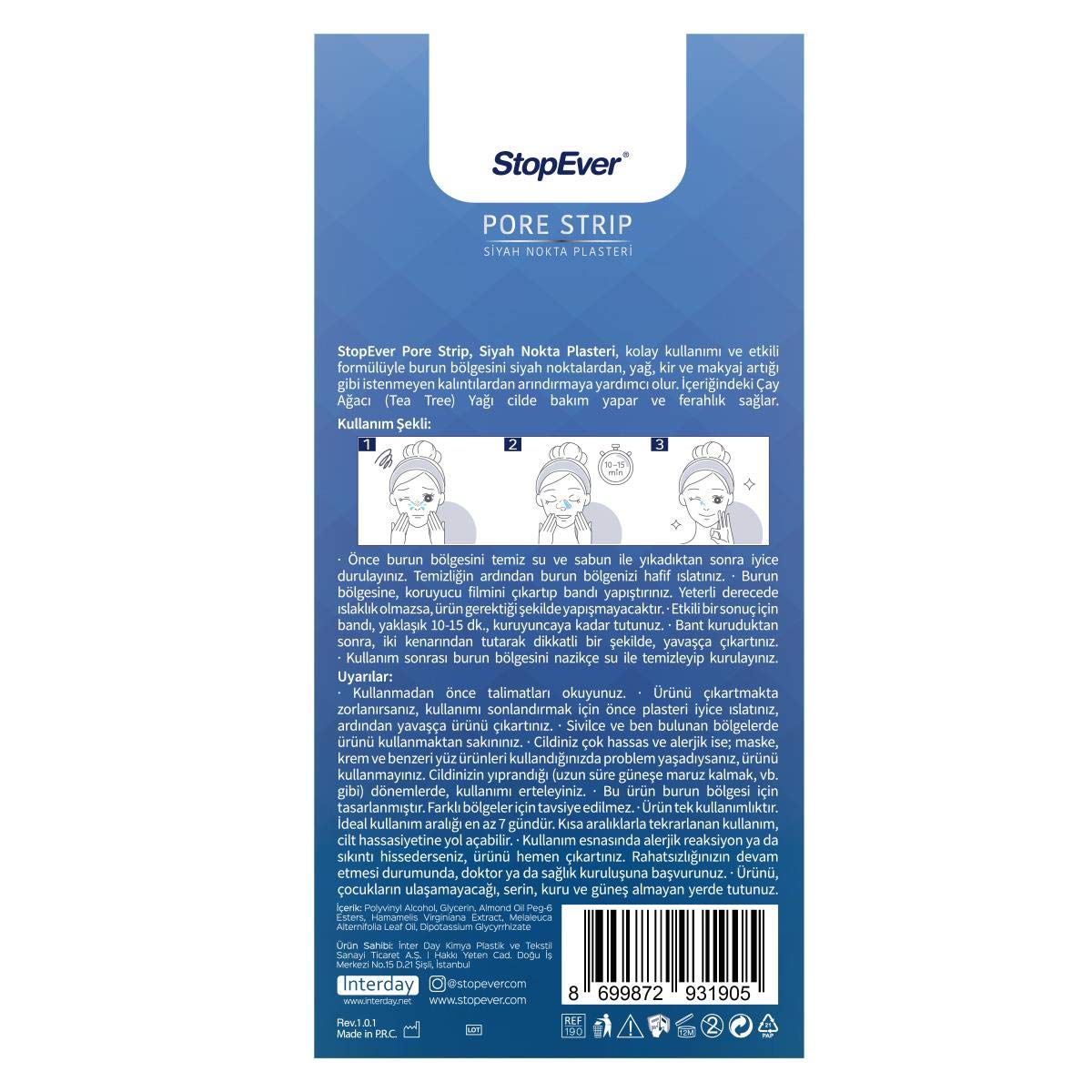 Stopever Pore Strip Siyah Nokta Burun Plasteri