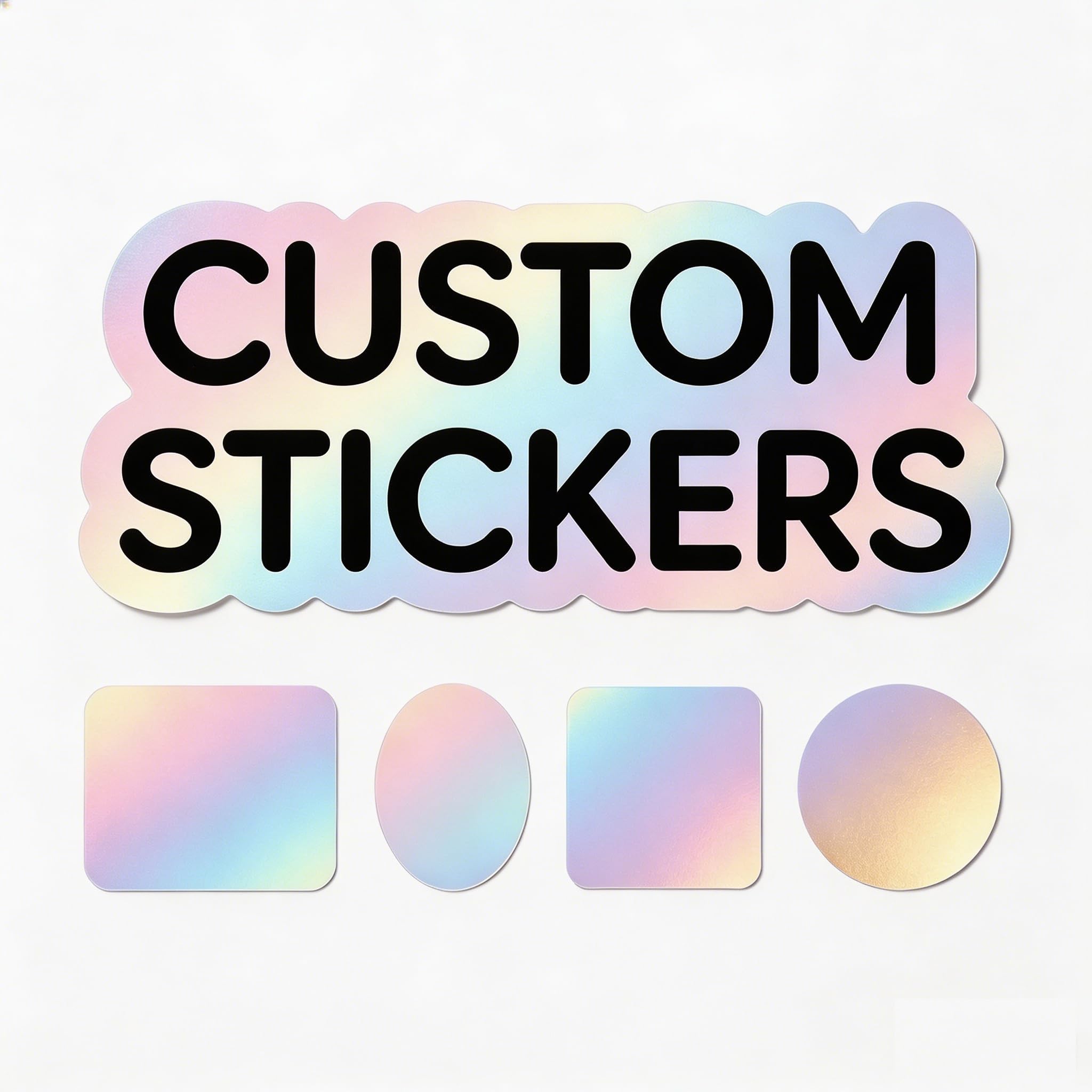 Custom Holographic Stickers - Personalised Waterproof Labels Roll/Sheet for Small Business with Any Image/Logo/Text/Name/Address/Qr Code