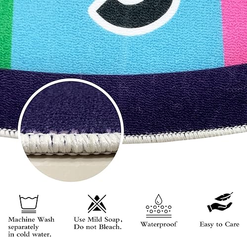 Miniatura 6 de USTIDE Alfombra grande ovalada educativa para niños, 5 x 7, ABC alfabeto, planeta, divertida, alfombra antideslizante para juegos y sala de juegos