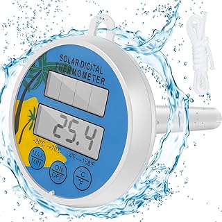 UYEXM Swimming Pool Thermometer, Floating Pool Thermometer with String, Easy to Read & Shatter Resistant Thermometer for All Outdoor/Indoor Swimming Pools, Hot Tubs & Ponds, Spas (1PCS)