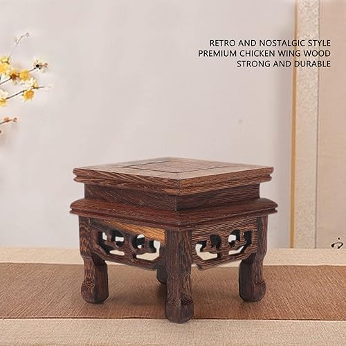 Miniatura 6 de Mini soporte de exhibición de taburete de madera de estilo chino, estante de exhibición de macetas de jardín, soporte decorativo para elevador de