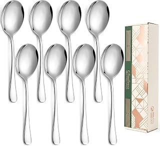 10-Inch Large Serving Spoons Set 8 PCS 8 Solid | Stainless Steel Serving Utensils Set for Buffet,Catering,Wedding,Graduation,Thanksgiving,Birthdays,Christmas,Dishwasher Safe
